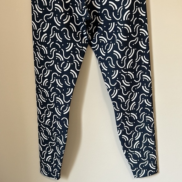 Johnny Was Calme Leggings Endurance High Waist Navy Blue and White Sz M NEW - Picture 7 of 10